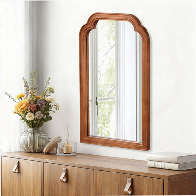 Miroir d'appoint à cadre en bois, miroir décoratif pour chambre à coucher, salle de bain, salon, entrée