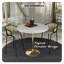 Table de salle à manger Heatherton 48 po à hauteur de bar ronde avec plateau en pierre frittée et piédestal en acier inoxydable doré pour 2 à 6 personnes-1093128775