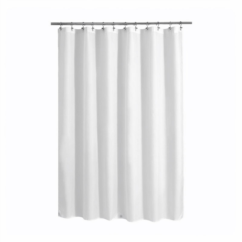 Doublure de rideau de douche imperméable en tissu, doublure en polyester de qualité hôtelière 72 po x 72 po avec 3 aimants, lavable à la machine, blanc