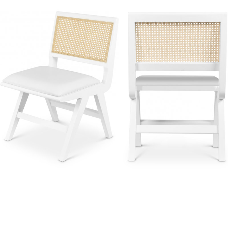 Chaise d'appoint Abby, Cuir crème végétalien, Naturel