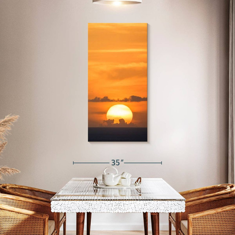 Coucher de soleil brillant des Antilles, H 48 po x l 24 po