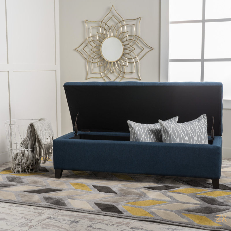 Banc de rangement avec repose-pieds Upholstein, Marine