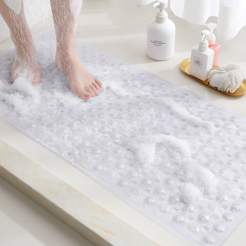 Tapis de douche Aatos, L 16 po x L 39 po, Transparent