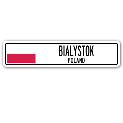 Plaque de rue Bialystok en plastique robuste 4 po x 18 po