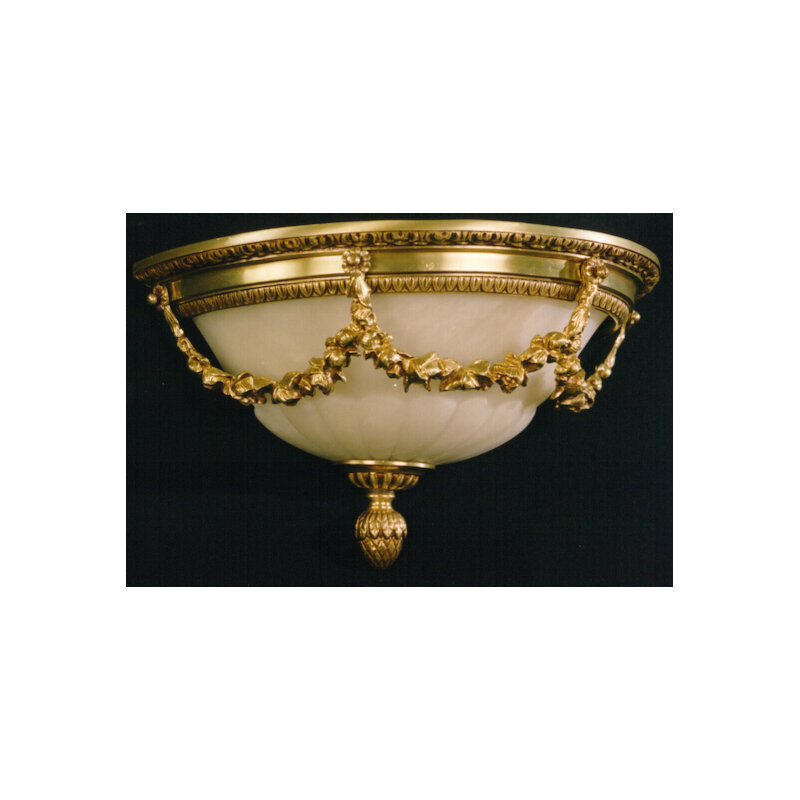 Criss Glass Flush Mount, French Gold