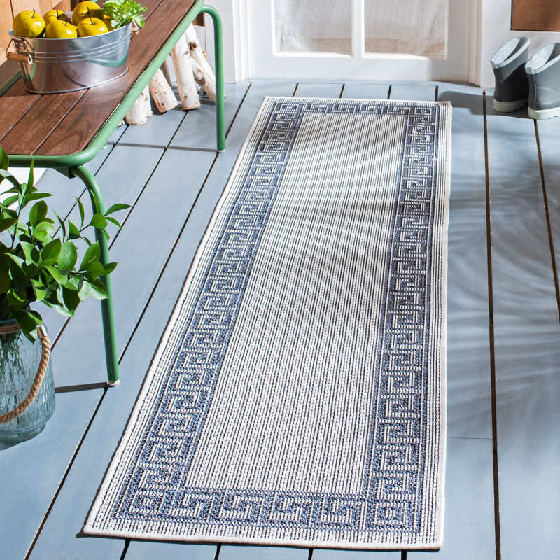 Martha Stewart Indoor Outdoor Performance Machine Washable Oriental Indoor/Outdoor Area Rug, Runner 2' x 7'