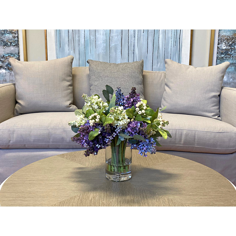 Faux Floral Arrangement with Lilacs and Berries