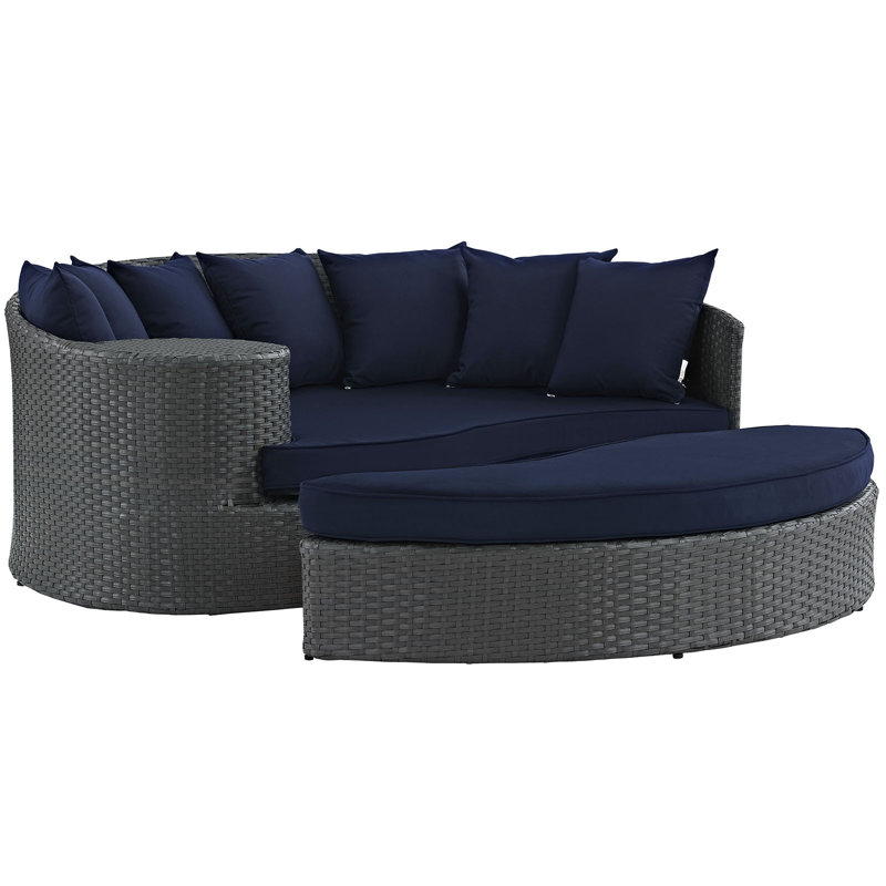 Modway Stopover Outdoor Patio Daybed, Canvas Navy Sunbrella® Canvas