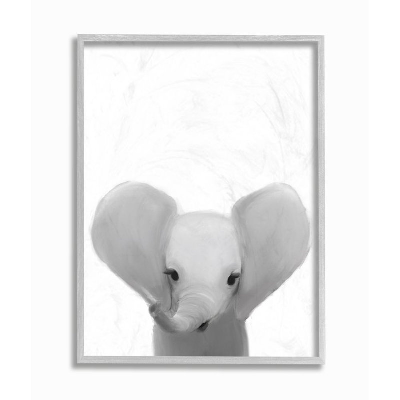 Décoration murale Schutt, bébé éléphant, enfants, H 14 po x l 11 po x P 1,5 po, Estampe numérique Farmhouse
