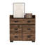 Commode Alyn, quatre pieds, quatre tiroirs, un double tiroir, plateau supérieur - brun foncé-1689259093