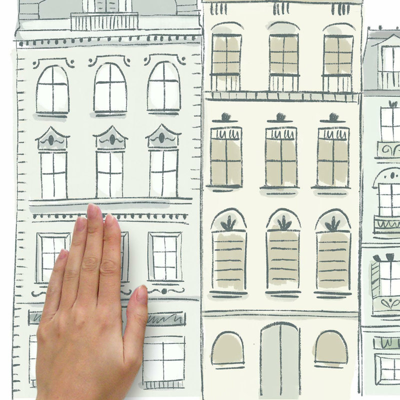 Décalcomanie murale illustrée «Townhouse»
