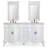Benton Collection 64 Inch Traditional Freestanding Antique White Beckham Bathroom Vanity with Mirrors, Double Sink, White Marble Top, Fully Assembled