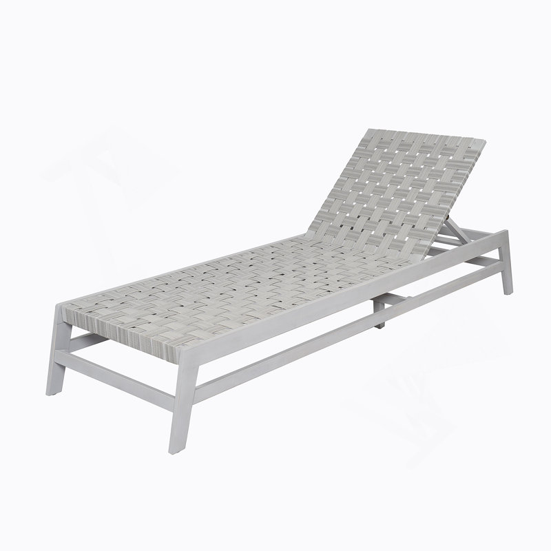 Outdoor Rope Chaise Lounge, Gray/Light Gray