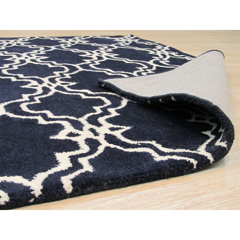 Tapis bleu en laine Radcliffe