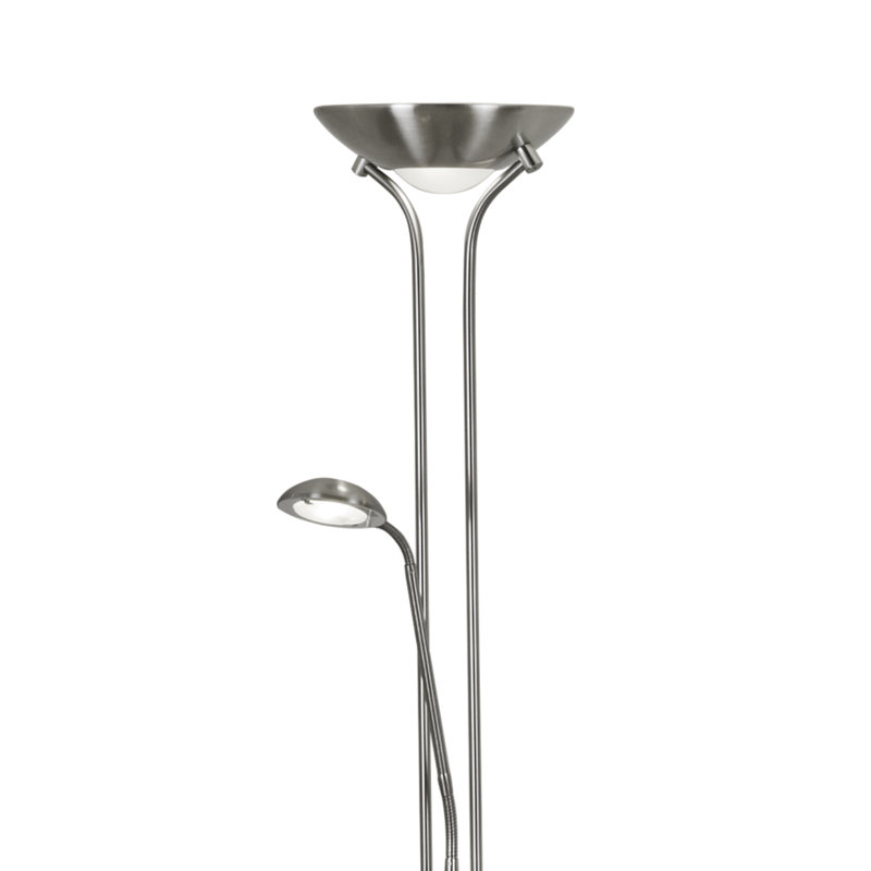 Vamyr 180 H cm Torchiere Floor Lamp, Satin Silver