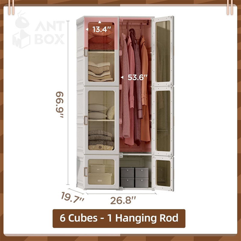 Dorielle 50cm Portable Wardrobe