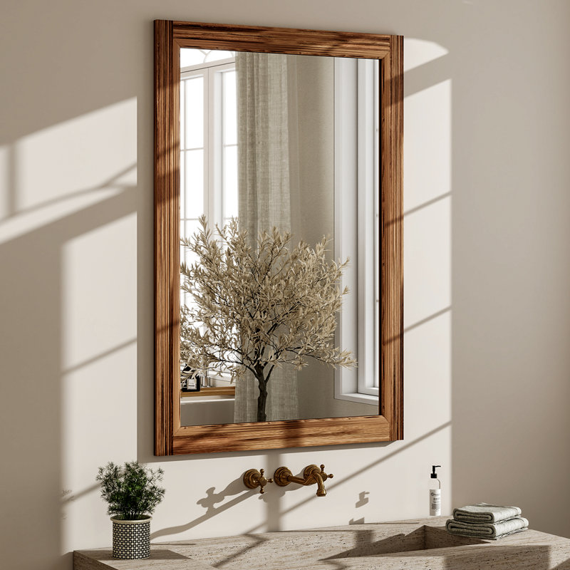 Miroir mural imperméable, 36 po x 24 po, Brun