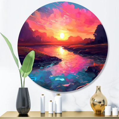 «Sunset's Embrace At The Beach I», reproduction sur métal