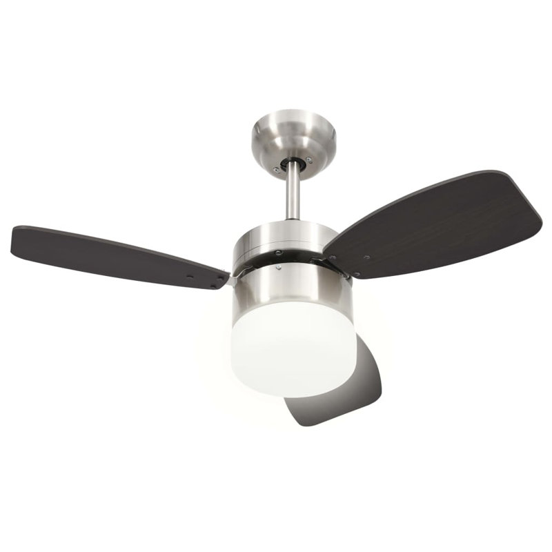 Burrell 76cm Ceiling Fan with LED Lights, Black