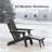 HDPE Foldable Outdoor Adirondack Chair 3-Postion Adjustable with Retractable Ottoman & All-Weather Outdoor Chair for Garden, Lawn & Porch-725912506