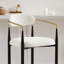 Tabouret de bar moderne en chenille avec dossier et structure aux accents dorés-254701435