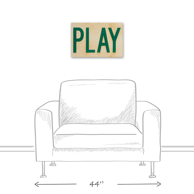 «Play Tennis Sign», art textuel sur toile