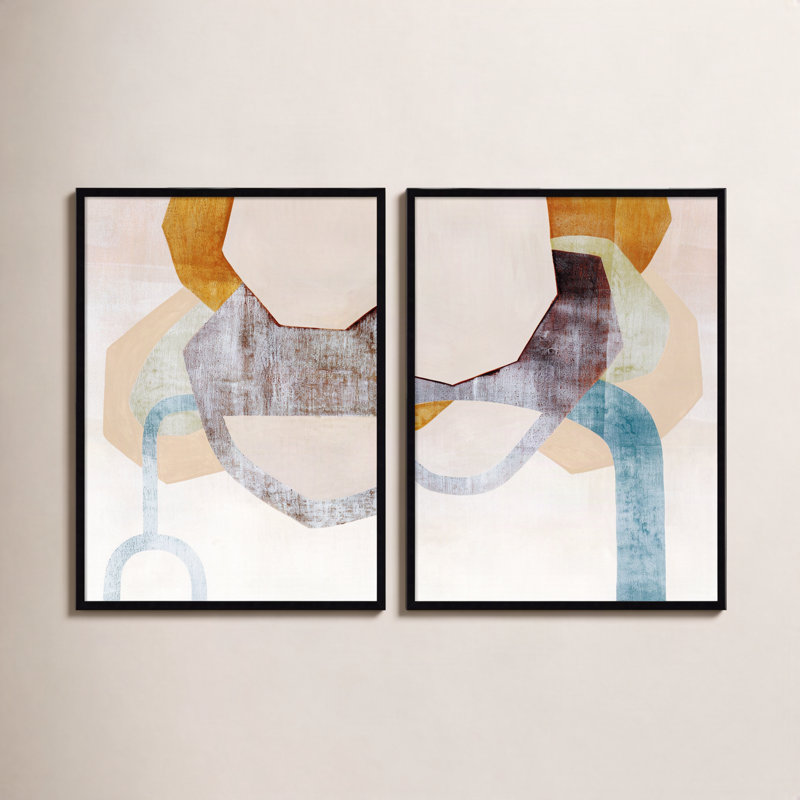 «Desert Rockfalls - lot de 2» par Grace Popp, impressions murales encadrées, H 41 po x l 65 po, Noir