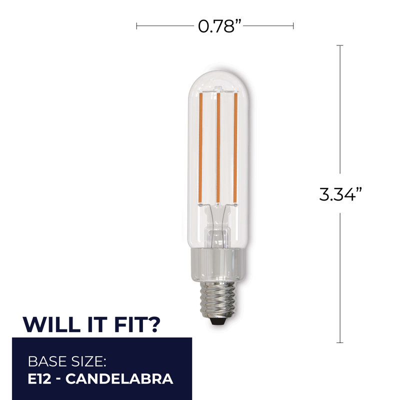 4.5 Watt (40 Watt Equivalent), T6 LED, Dimmable Light Bulb, (3000K) E12/Candelabra Base