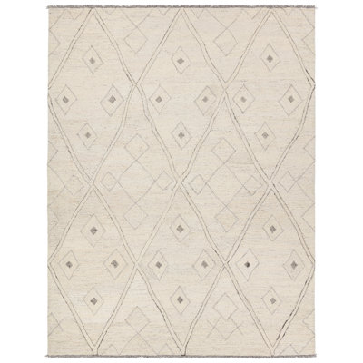 Union Rustic Lexxi Handmade Trellis White/Gray Area Rug