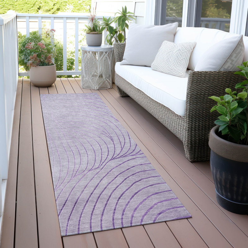 Tapis lavande lavable à la machine intérieur / extérieur Xhevrie, Tapis de couloir 2 pi 3 po x 7 pi 6 po