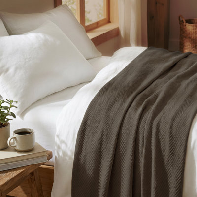 Threadmill 100% Cotton Herringbone Blanket