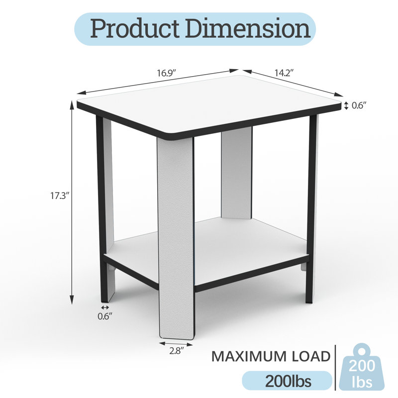 Table d'appoint d'extérieur à 2 niveaux en PEHD, résistante aux intempéries, White