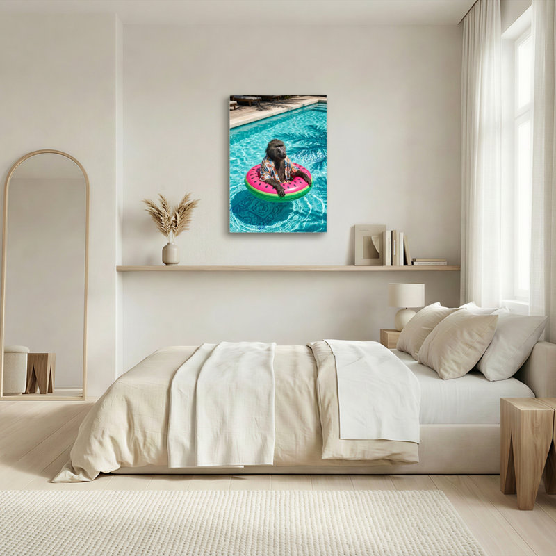 «Gallery Wrap», art mural sur toile pour le salon, la chambre à coucher, le bureau ou le vestibule - décoration murale décorative avec flotteur de singe