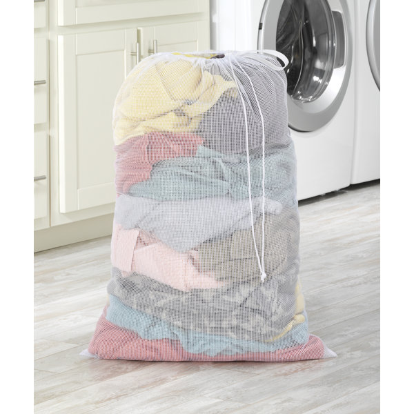 Laundry Bag 46×41 Cm Largecapacity Mesh Handbag With Handle Washing Machine  Bag Home Travel