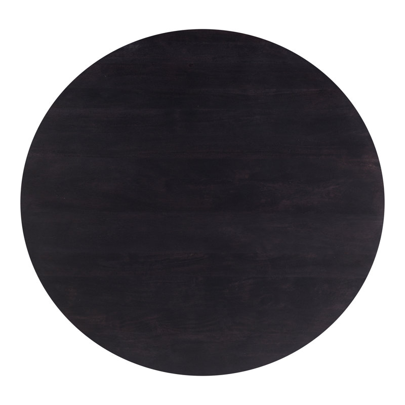 Rolf Solid Wood Coffee Table, Black, 13.75" H x 42" L x 42" W