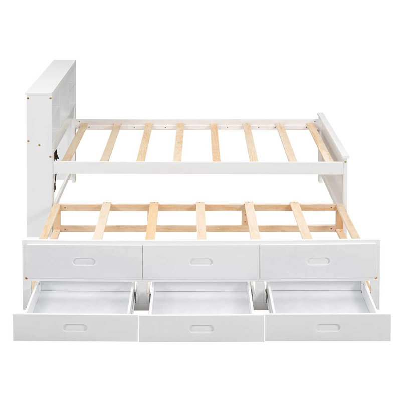Lit plateforme Zalma, Simple, Blanc