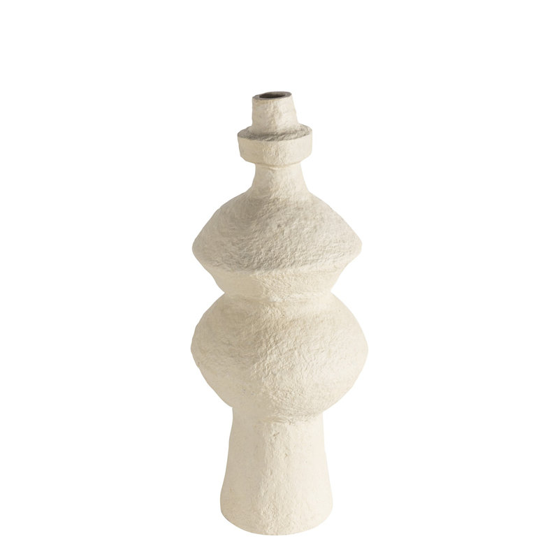 Abstract Paper Mache Tan Vase H 34"