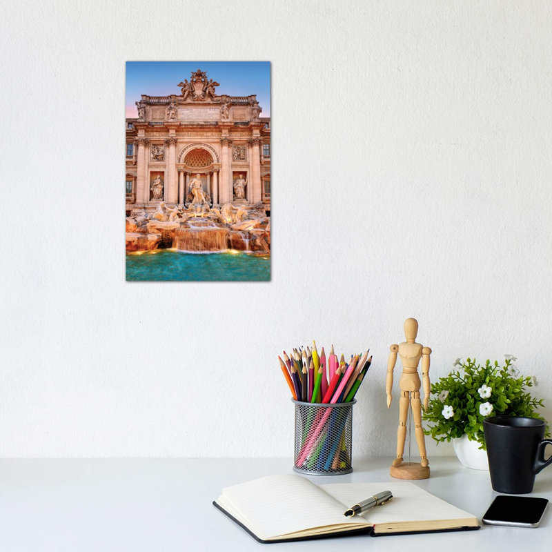 Fontani Die Trevi, Trevi Fountain by Susanne Kremer - Wrapped Canvas Print, 20.32 cm H x 30.48 cm W