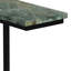 Table de bout industrielle en forme de C en marbre véritable l 18 po Skyler avec structure en métal, assemblée-180233