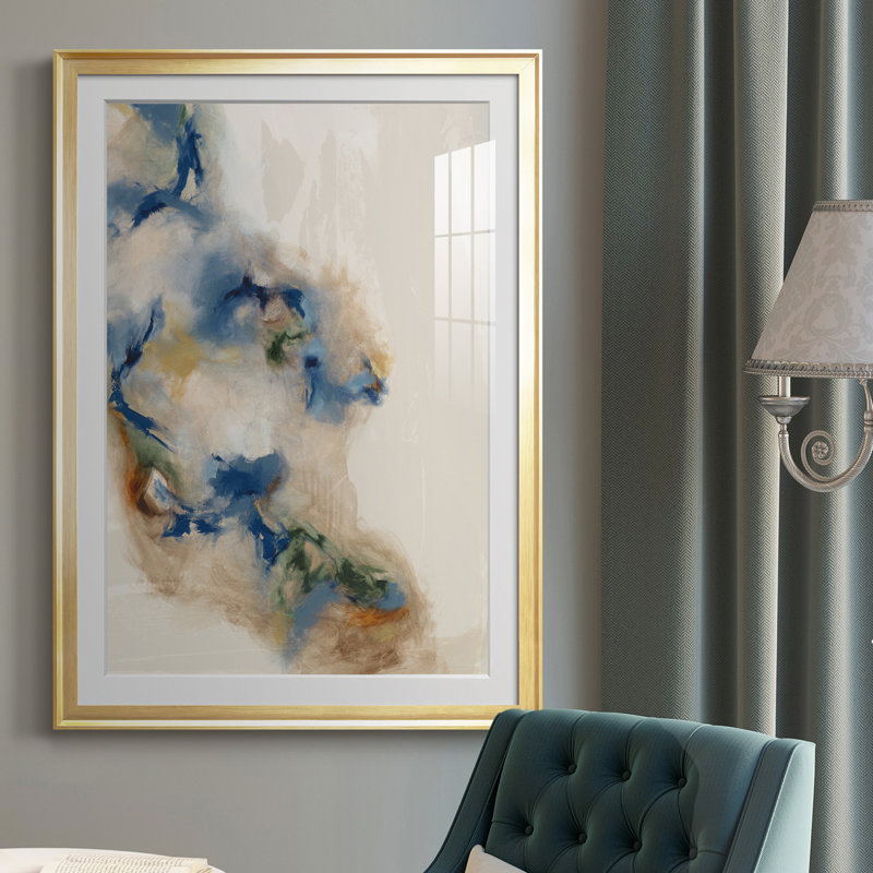 " Onward II ", 42.5" H x 30.5" W x 1" D, Gold Framed