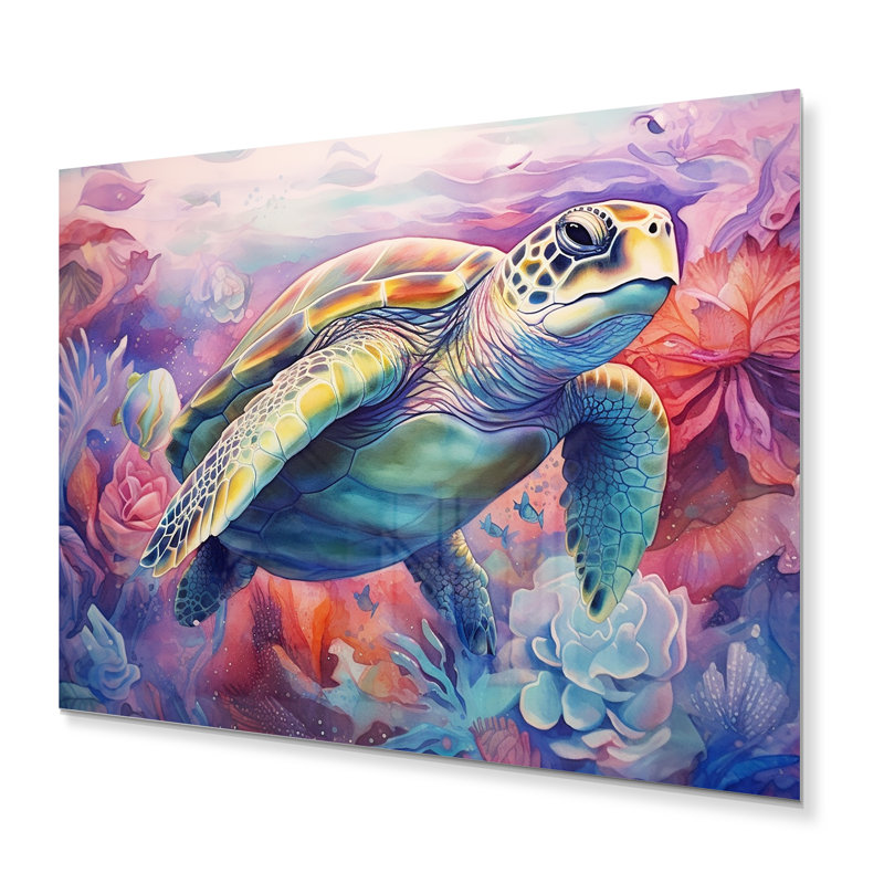 «Graceful Turtle», reproduction d'art en métal, H 12 po x l 20 po x P 1 po