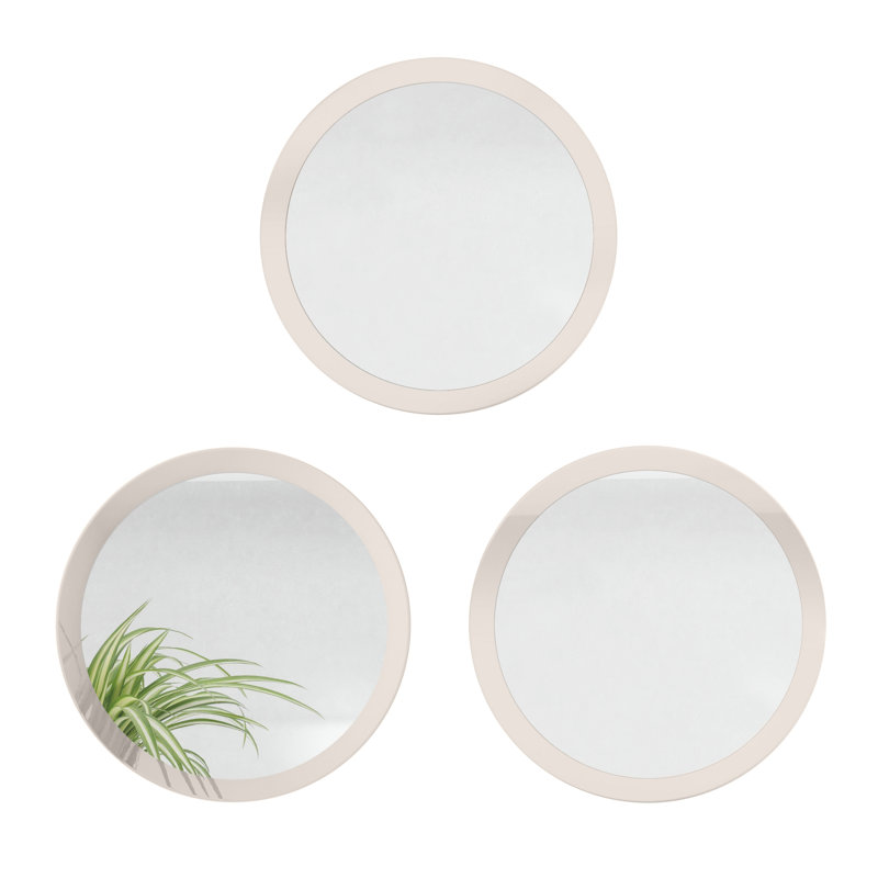 Colver Engineered Wood Flat Wall Mirror, High-Gloss Sandy Grey