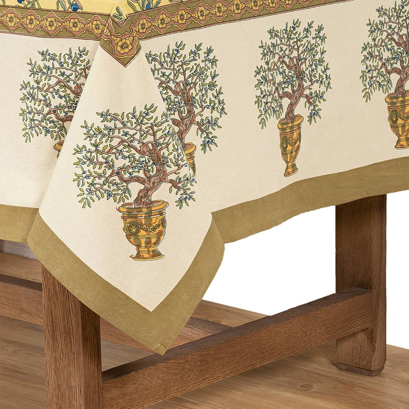 Nappe Dyess Olive Tree, L 59 po x L 59 po, Or - Bleu