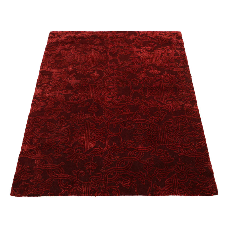 Rug & Kilim’S European Style Rug In Burgundy With Floral Patterns, Retangle 37' x 52'