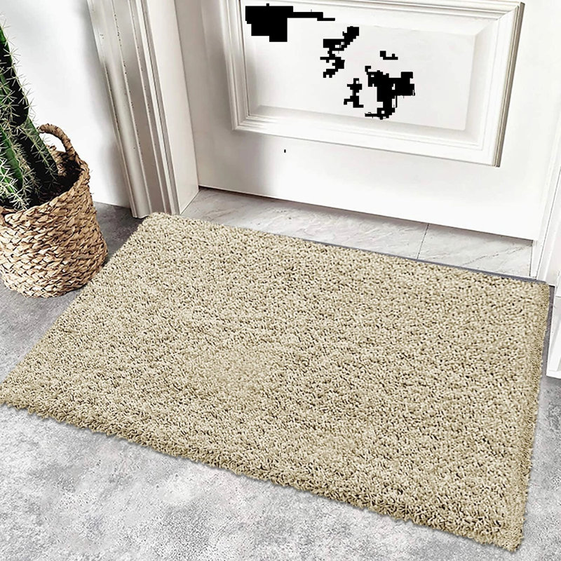 Solid Colour Shag Area Rug, Rectangle 60 x 110 cm