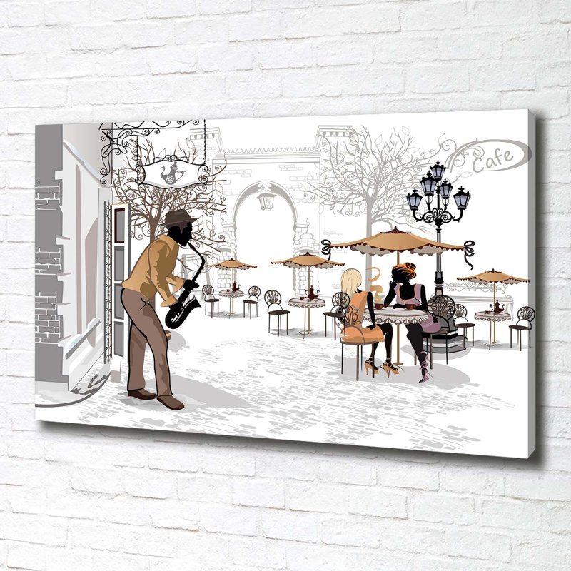 Street Musician - Wrapped Canvas Print
