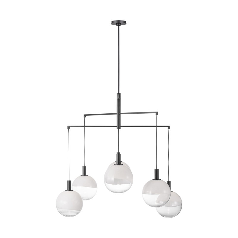 6-Light Chandelier, 6 Lights, Aged Iron, 38.125" H x 39.75" W x 39.75" D