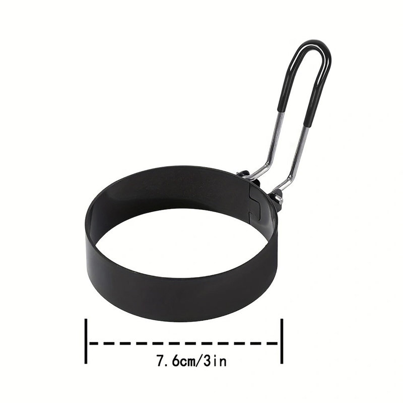 4-pack 3" Non-stick Egg Rings, Round Burger Patty & Pancake Molds