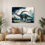 Art mural en métal bleu dinosaure-1072356785