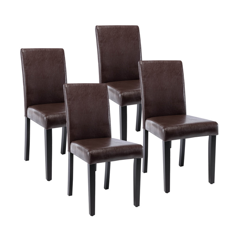 Chaise de salle à manger rembourrée en polyuréthane Falaq, Brun